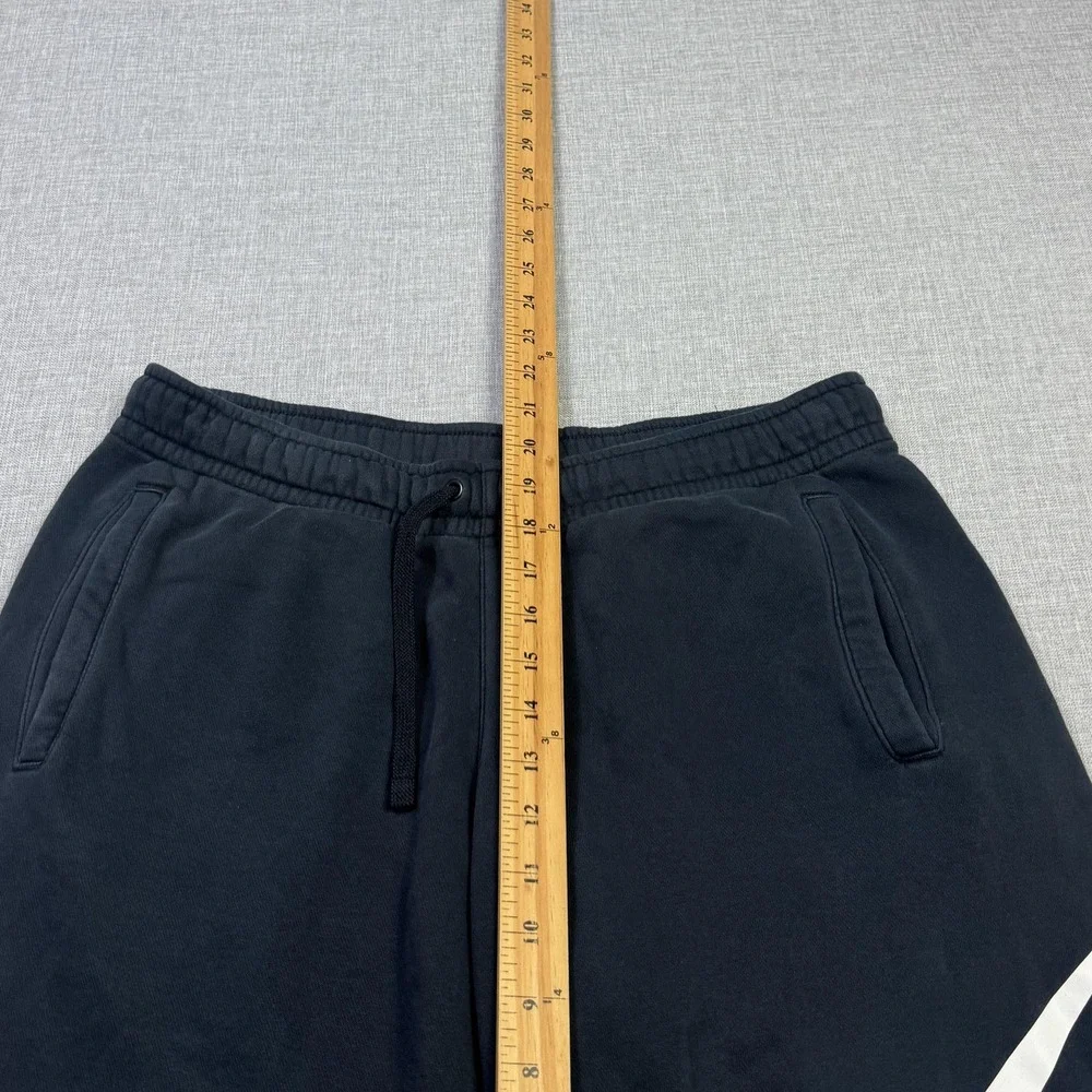 Nike Fleece Sweat Shorts Mens Medium Black Athletic Drawstring Pockets 10 Inseam